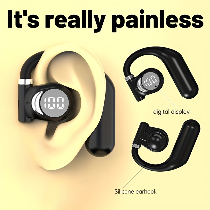Auricular Inalámbrico, Control De Voz Auricular Inalámbrico Bluetooth Manos  Libres Oreja única Con Tapas De Repuesto Para Deportes Para Hombres