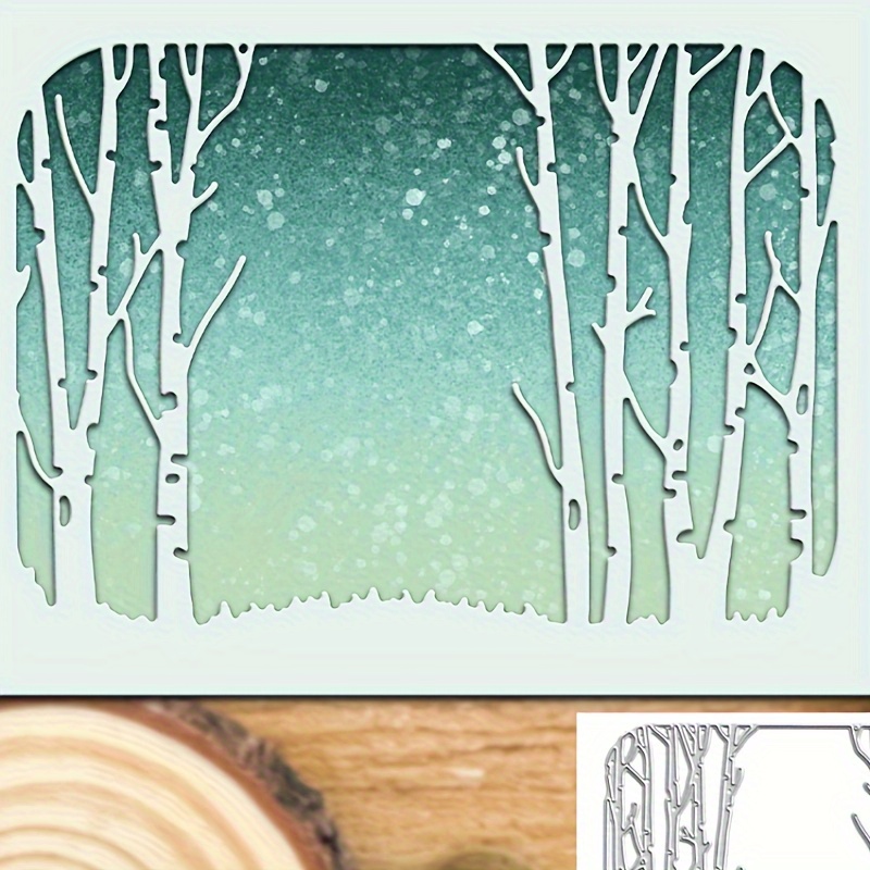 

Lovely Winter Forest Trees Woods Half-cut Frame Metal Cutting Dies Cut Die Birthday Wedding Decoration Scrapbook Paper Craft Mould Diy Scrapbooking & Stamping Stencils Supplies