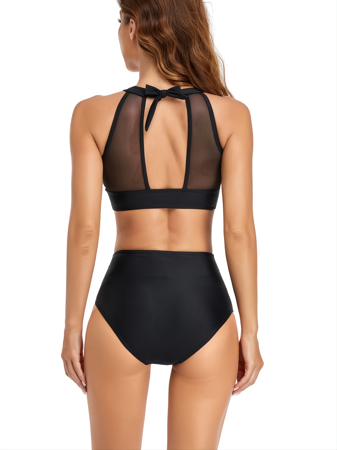 Mesh high neck bikini on sale top