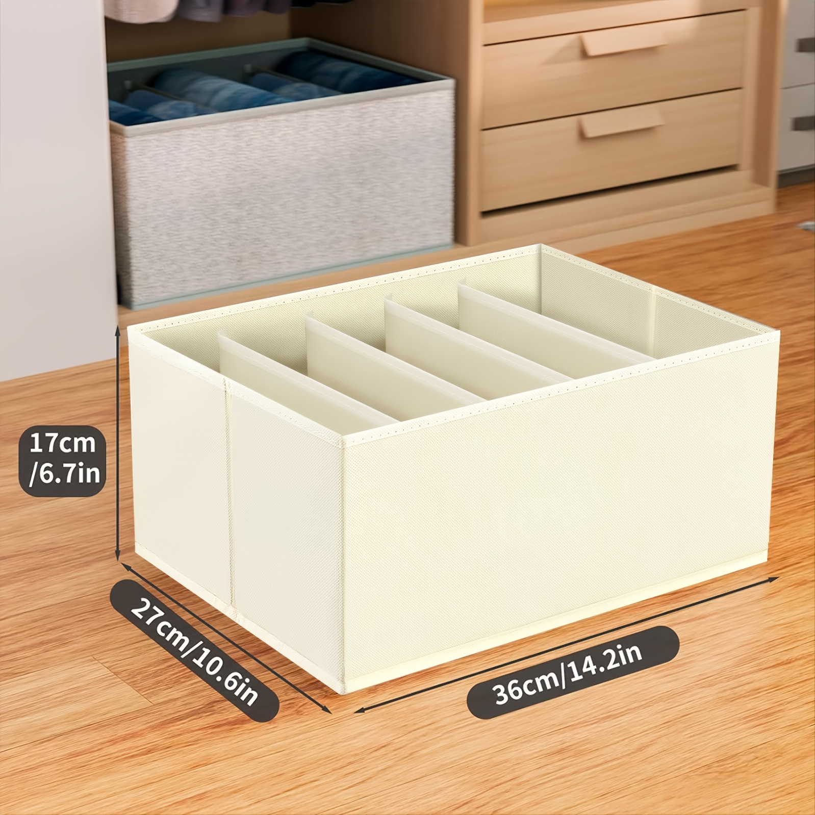 DIMJ Storage Bins with Lids, 2Pcs Large Foldable Fabric Closet