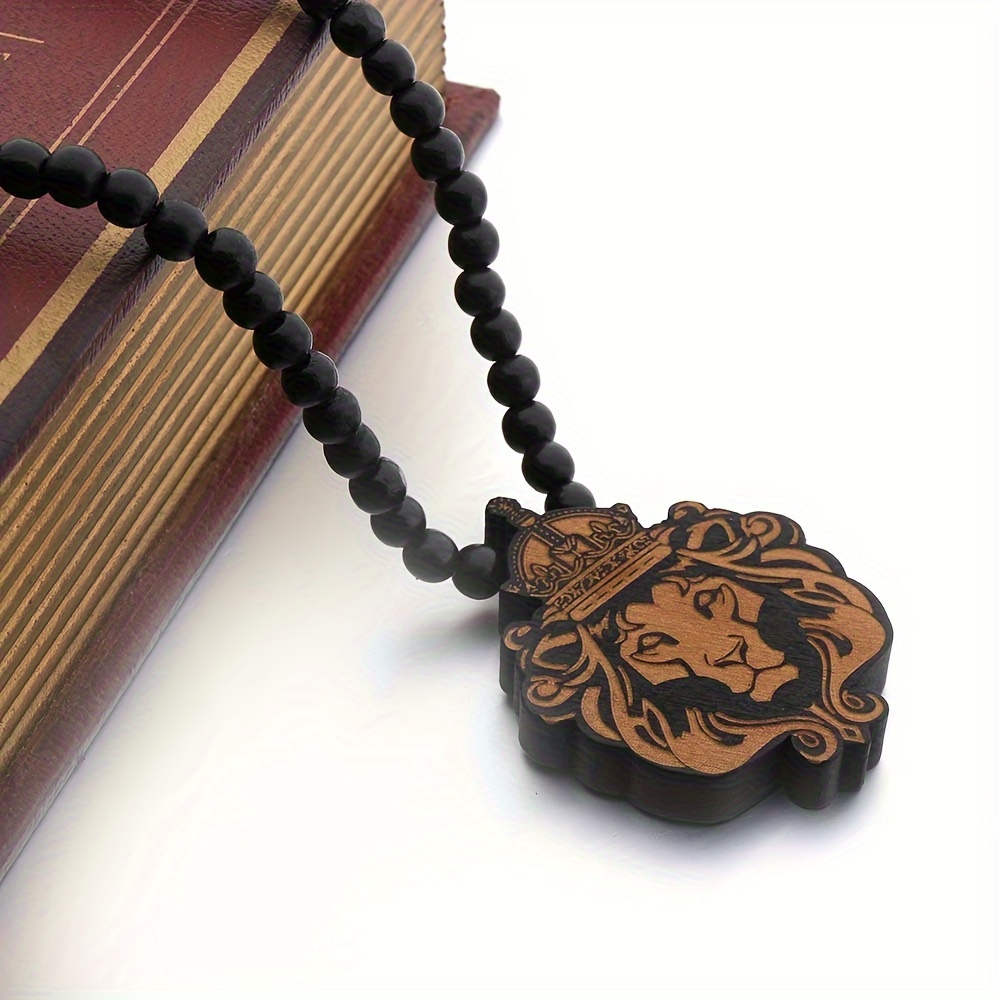 Wooden hot sale lion necklace