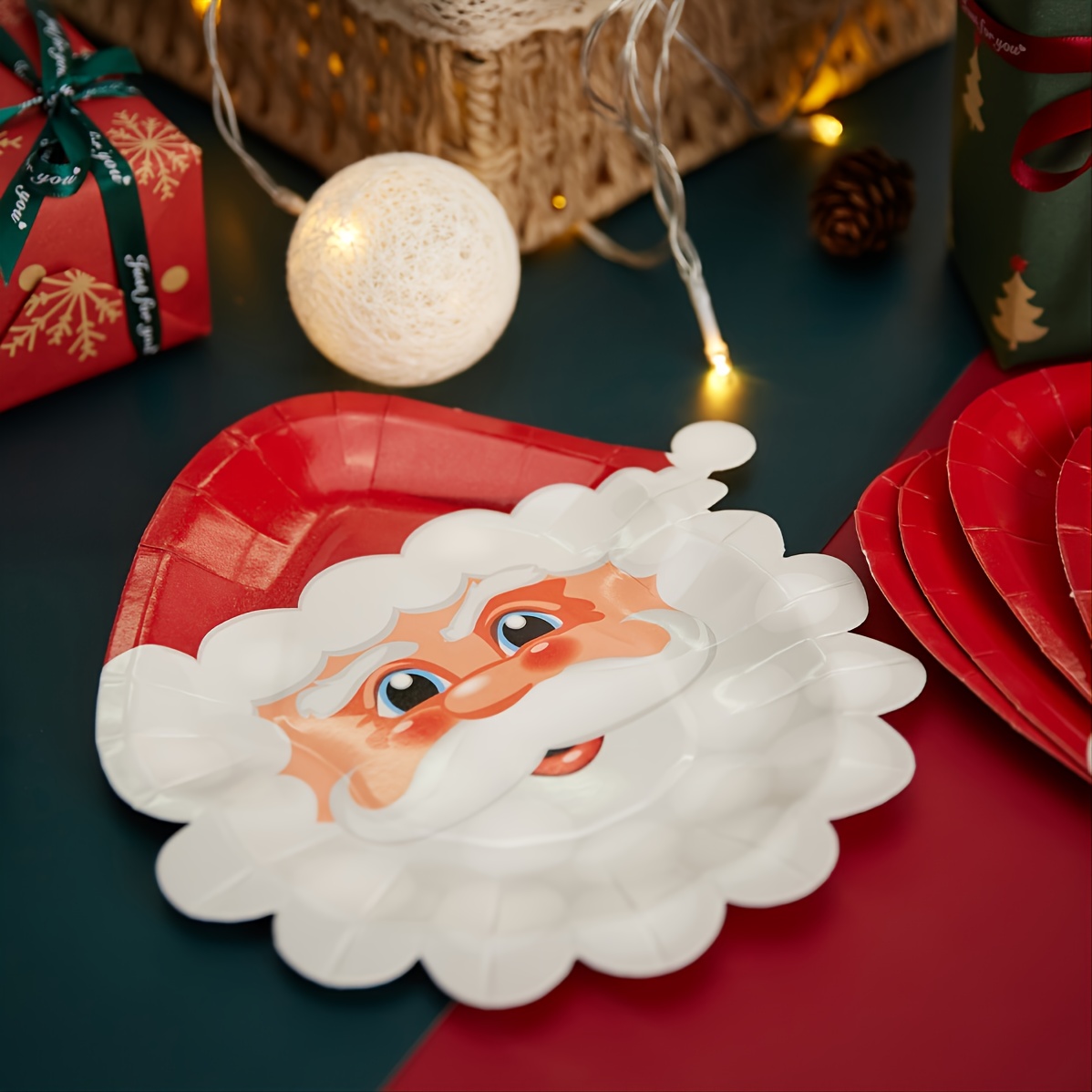 Disposable Christmas Paper Dining Plates Christmas Theme - Temu