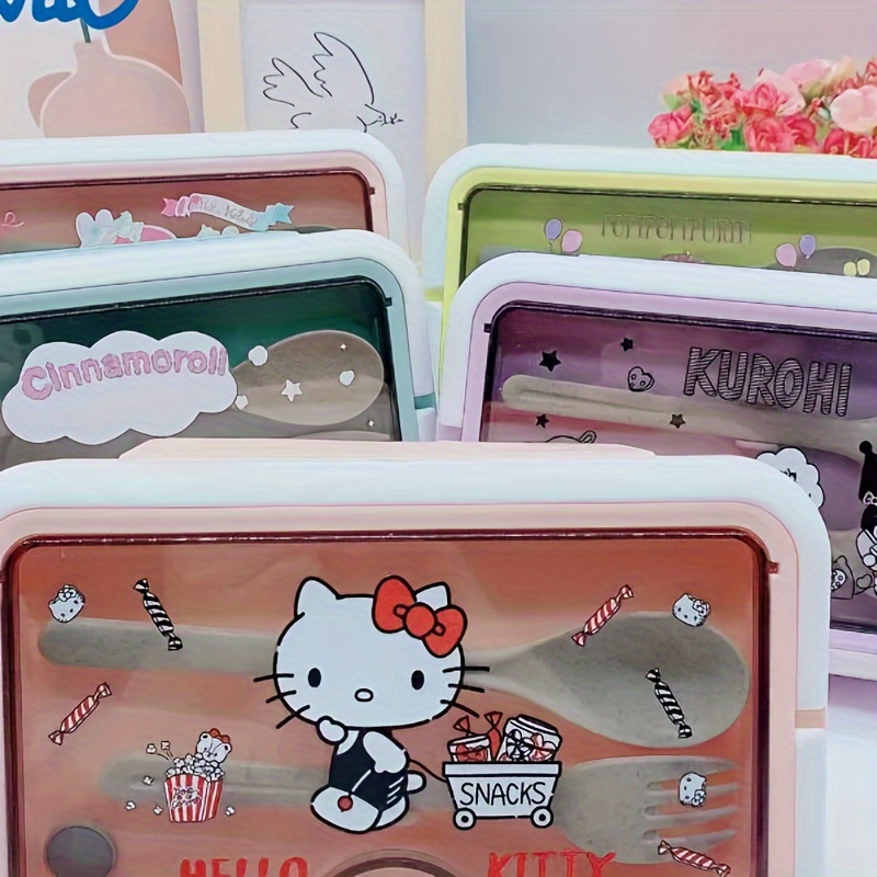 Sanrio Cartoon Two Compartment Lunch Box My Melody Kuromi Hello