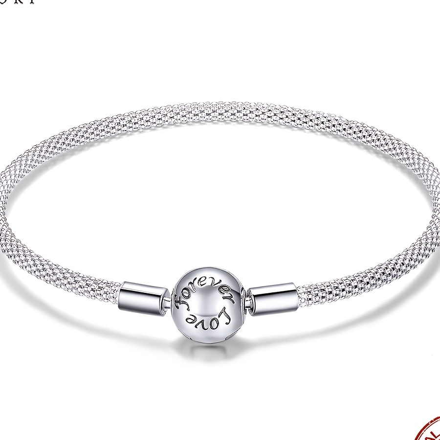Classic Snake Chain Charm Bracelet Sterling Silver | Loulu Charms 7.48 inch (19 cm)