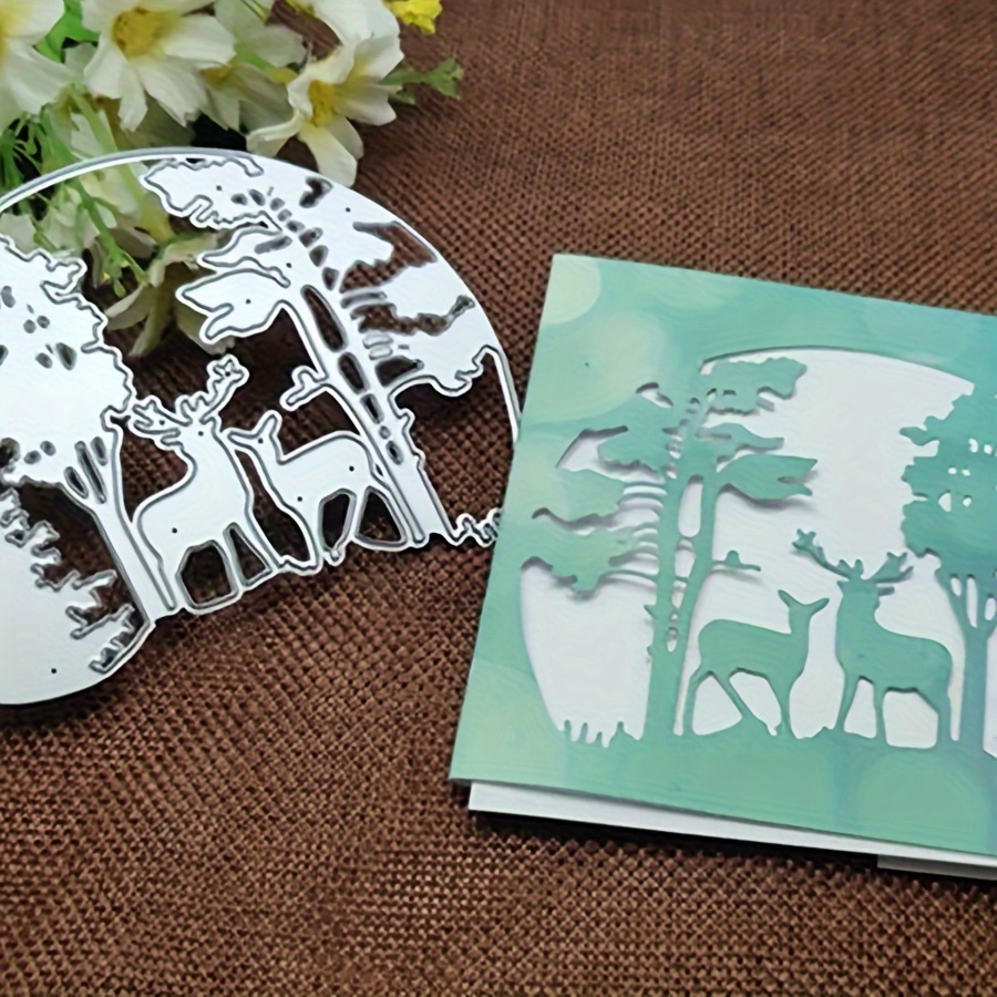 

1pc 2024 Metal Cutting Die Stencil, Tree Elk Cutting Die For Paper Card Making Scrapbooking Diy Cards Photo Album Craft Decorations