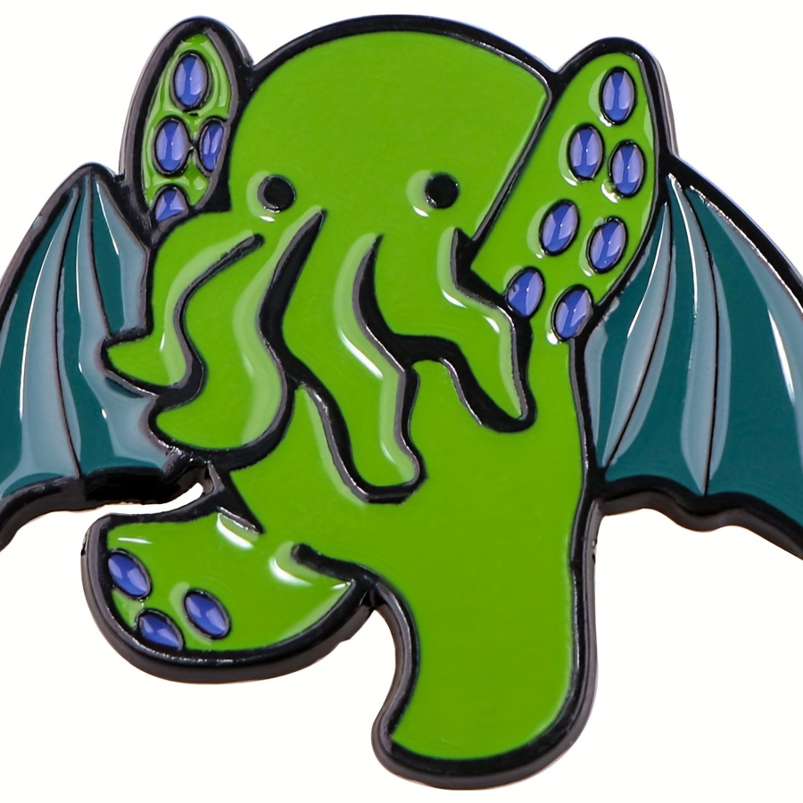 

Green Cthulhu Octopus Enamel Pin Badge - Cute Lapel Brooch For Backpacks And Clothing, Fashionable Accessory Gift For Women And Men