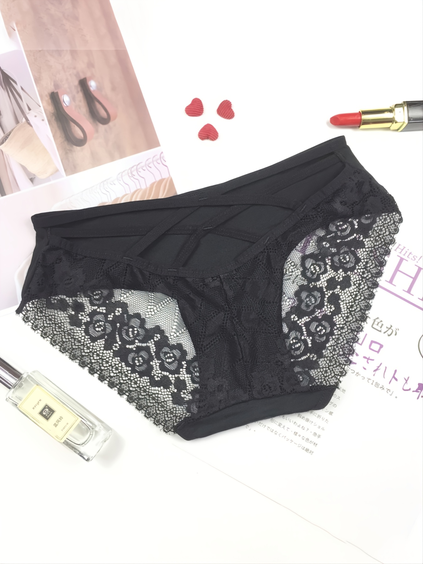 Sexy Lace Cheeky Panties, Strappy Low Cut Cheekies, Women's Lingerie &  Underwear
