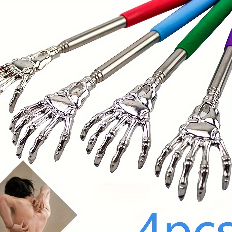 

4pcs Telescoping Back Scratcher - Extendable Telescope Portable Extendable Back Scratchers- Metal Telescopic Eliminating Back Itching