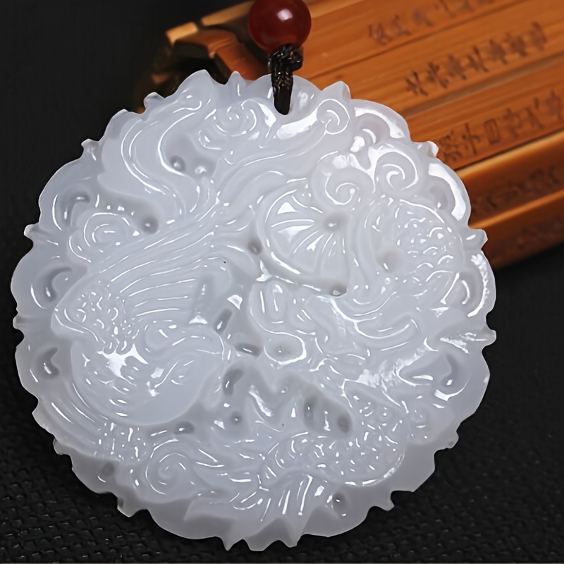 Jade Longfeng Afghan Pendant, Natural Gemstone