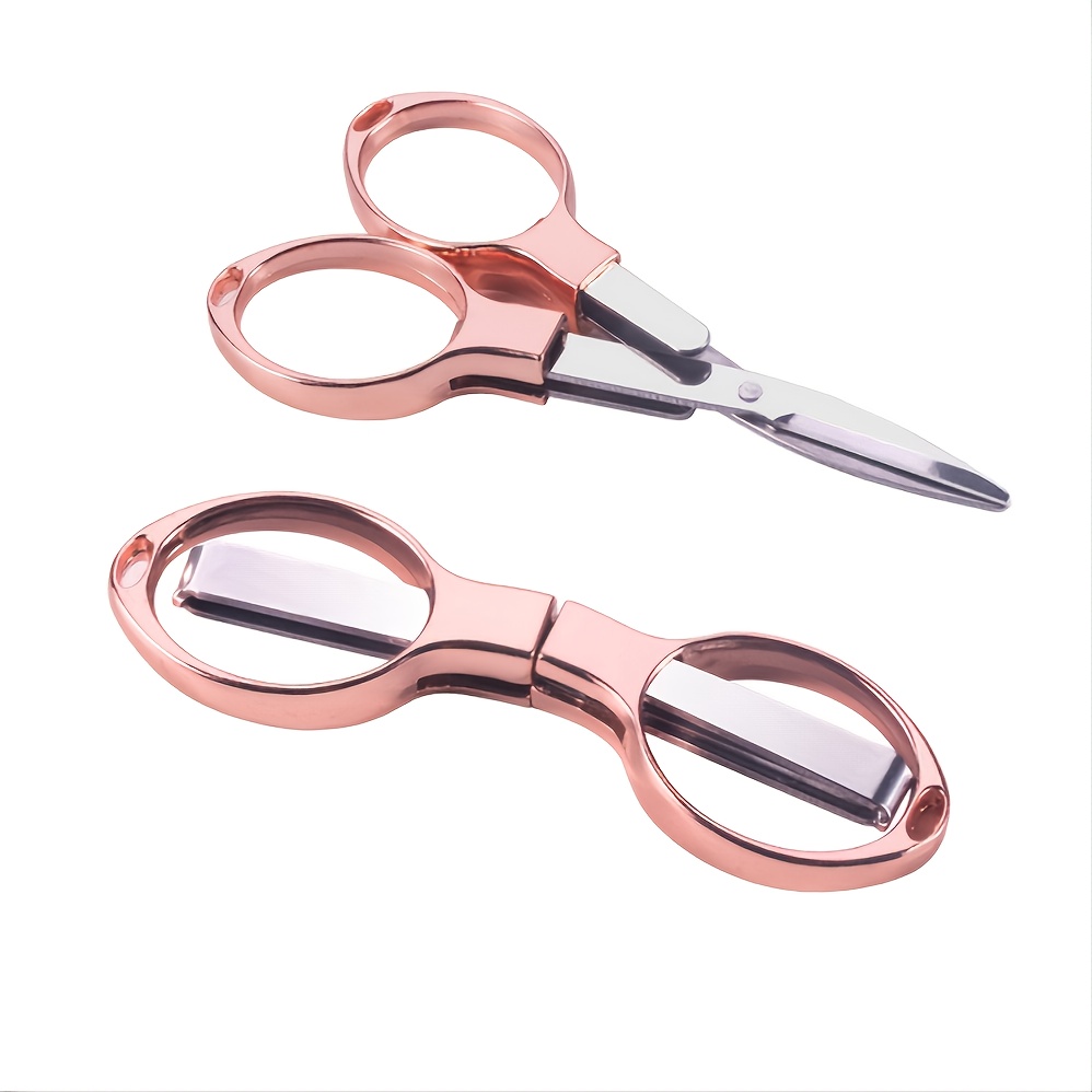 Liangery Small Folding Scissors Portable Mini Scissors Stainless Steel  Stretch Travelling Cutting Tool in Silver