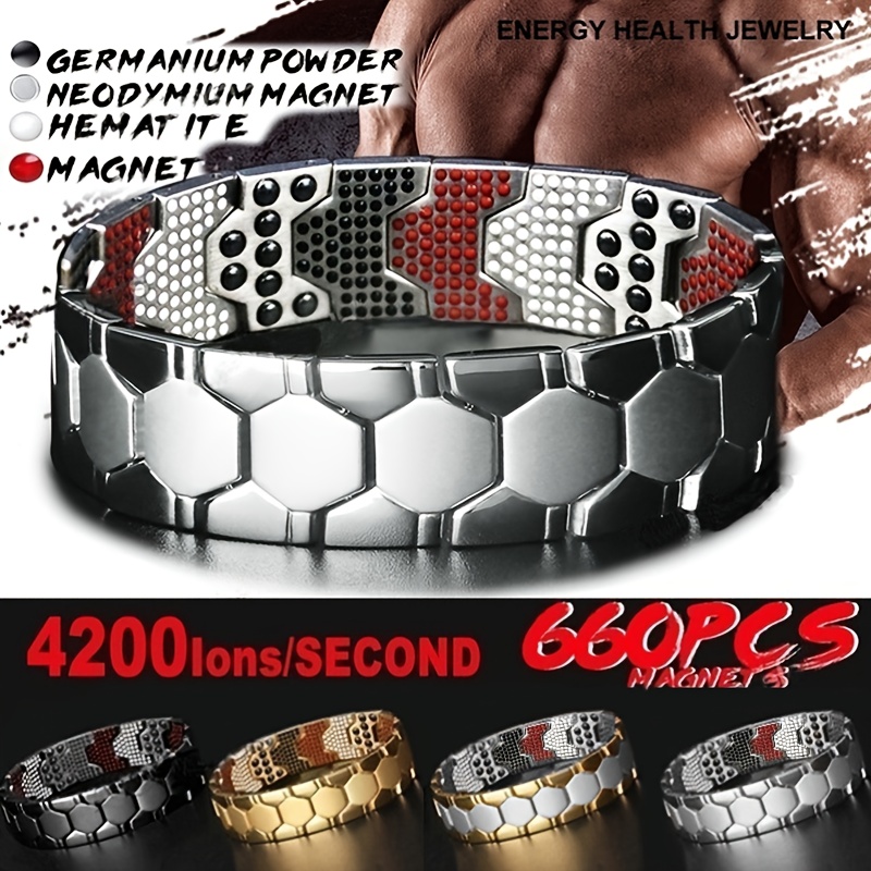  Magnetic Therapy Silicone Health Bracelet Anti-Static Bracelet  Magnet Bracelet Outdoor Sports Waterproof Adjustable Wristband : Clothing,  Shoes & Jewelry
