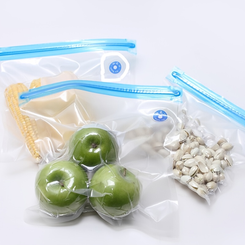 10Pcs Reusable Air Compressed Vacuum Storage Zipper Bags Food