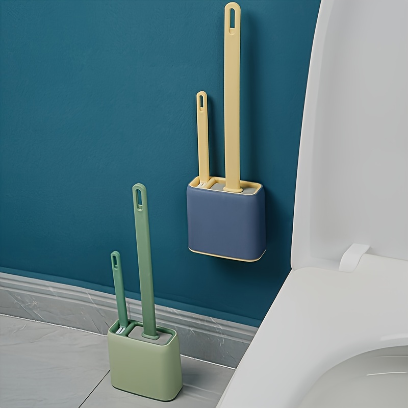 Brosse Wc, Brosse Toilette Silicone Avec Support Acier Inoxydable Pour  Nettoyage En Profondeur, Au Sol Ou Montage Mural