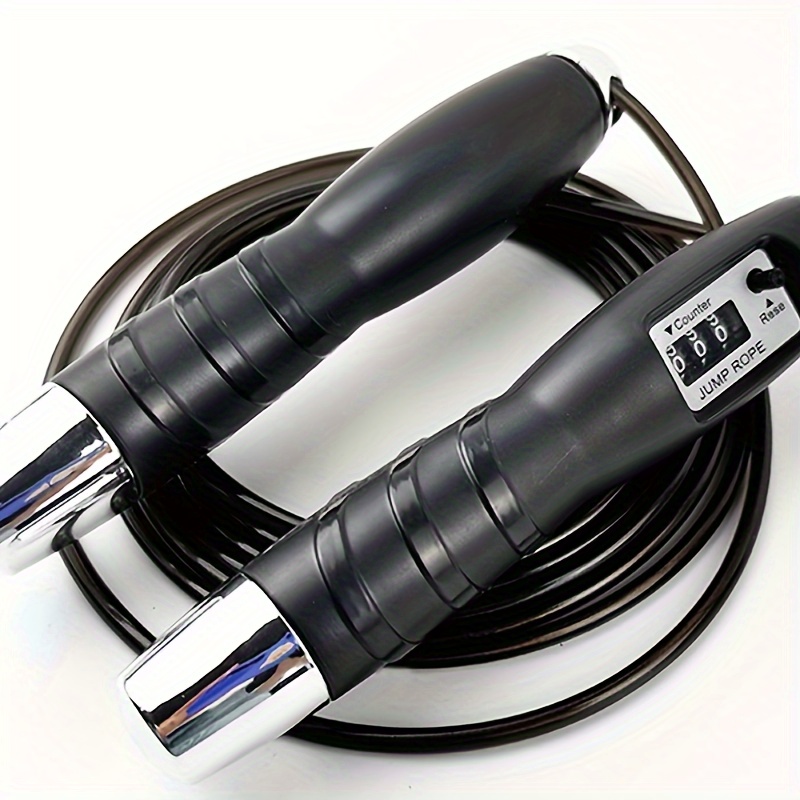 

Digital Counter Jump Rope For Exercise And Fitness - 1pc, Uncharged, Iron & Pvc Material, Ideal For 14+, Bearing System For Training & Fat Burning