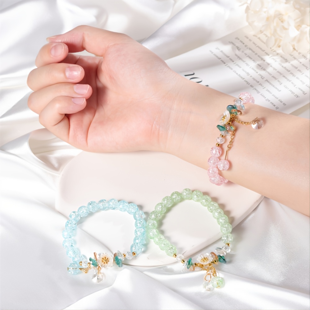 Friendship Bracelet Gift For Best Friend Glitter Wrist Jewelry Adjustable  Length For Girls
