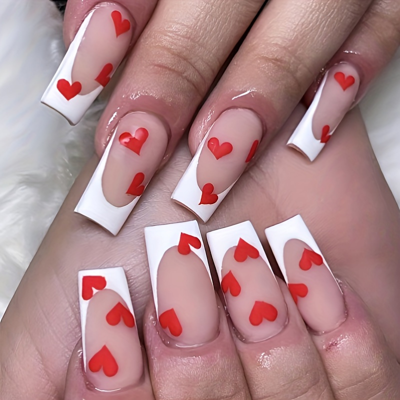 10pcs Christmas Red Heart Nail Charms Nail Art Accessories Nail Art  Supplies For Women And Girls