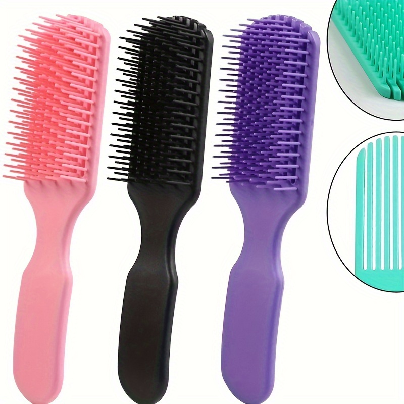 

1pc Nine-row Detangling Hair Brush, Scalp Massage Comb For All Hair Types, Abs Plastic , Hair Styling And Scalp Massage Tool