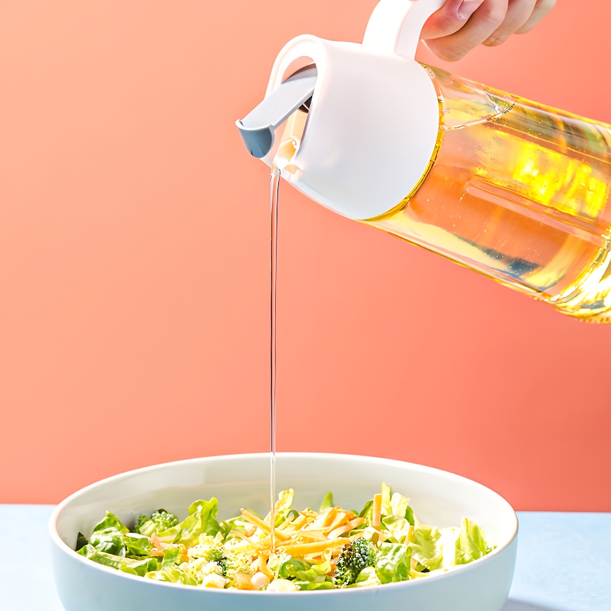 Salad Dressing Container With Easy Pour Out And Spill Proof Spout
