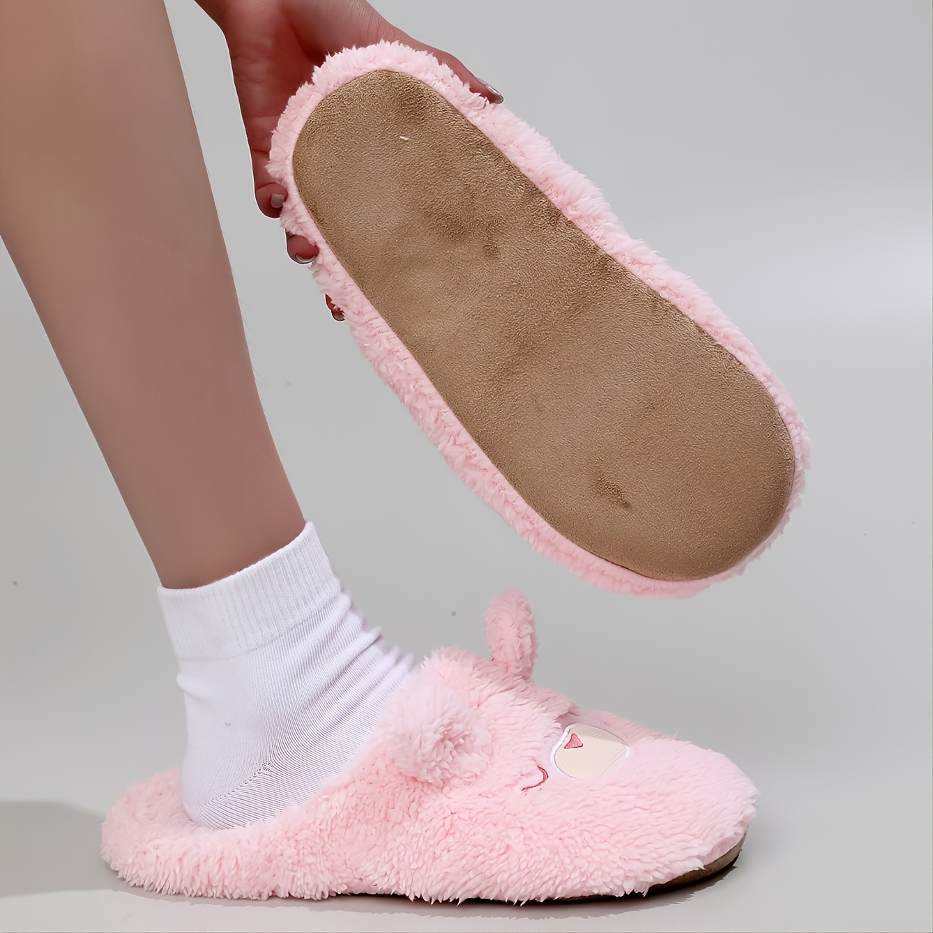 pink fur slippers