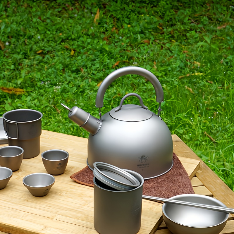 Titanium Kettle Outdoor Tea Coffee Kettle Tableware Pot Camping