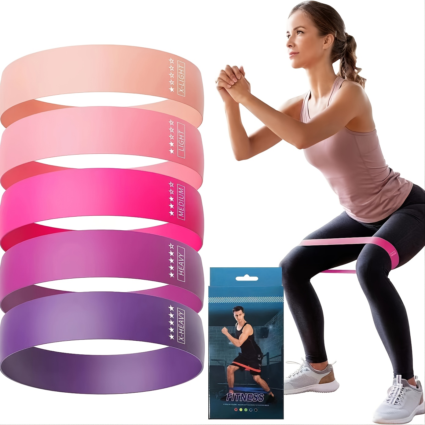 5-Pack Resistance Tapes: Get Fit & Stretched with These Stylish Bands for  Your Workouts!