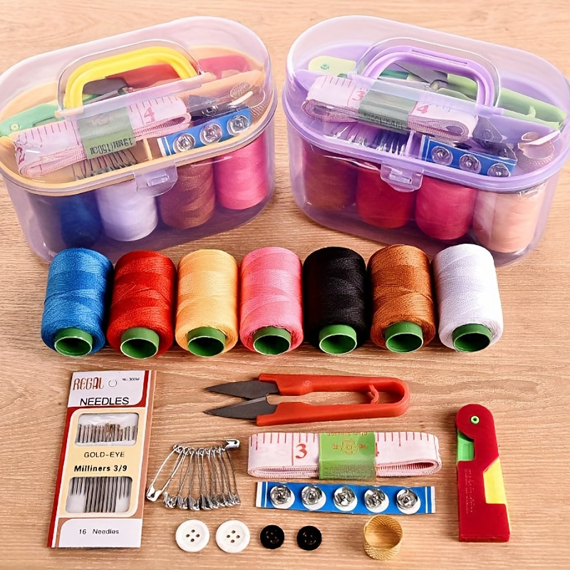  2 Pack Mini Sewing Kit with Foldable Case, Portable Travel  Sewing Kit, Sewing Repair Kit Basic for Adult Beginner DIY, Emergency  Sewing Kit Supplies with Thread Scissor Needle Pin Button
