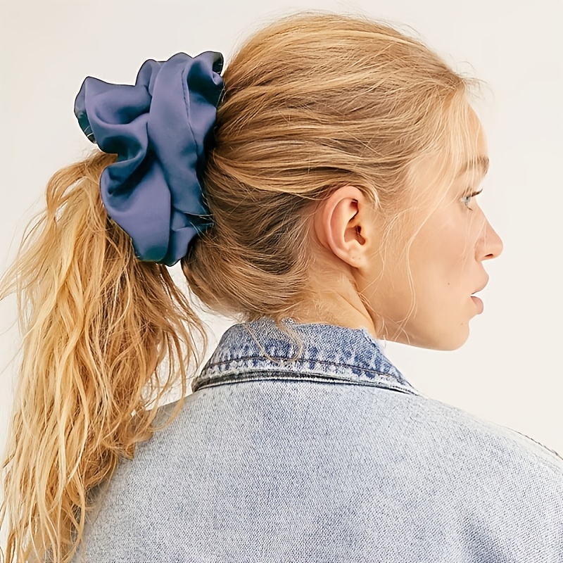 Oversized Satin Chiffon Hair Tie Multicolor Solid Large Hair Tie