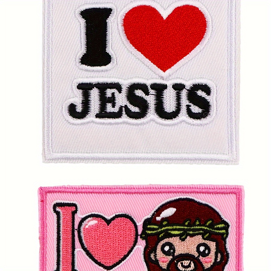 New Jesus Cross Embroidered Patches for Clothes DIY Iron on Patches  Clothing Jeans Jesus Cross Patch Backpack Stripe Badges