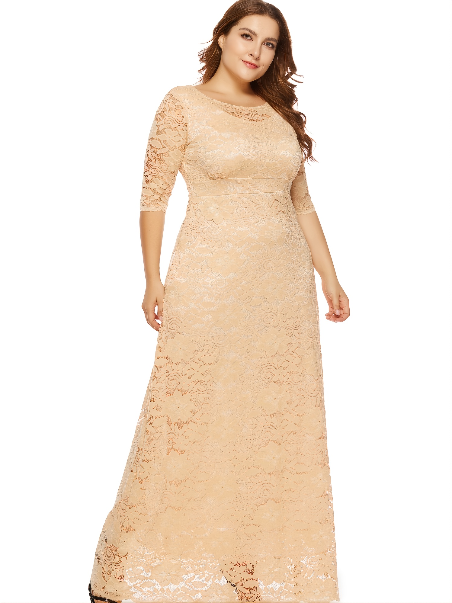 Beige lace dress plus sales size