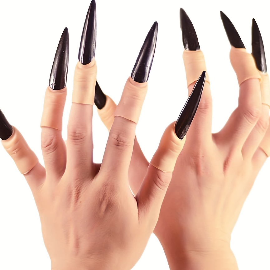 

10pcs & Vampire Finger Claw Set - Gothic Cosplay Nail Tips For , Christmas, Easter & More - No Power Needed