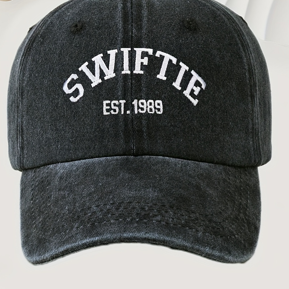 

Swiftie Embroidered Baseball Cap - Vintage Washed, Adjustable Hat For Outdoor Sun Protection, Breathable & Machine Washable