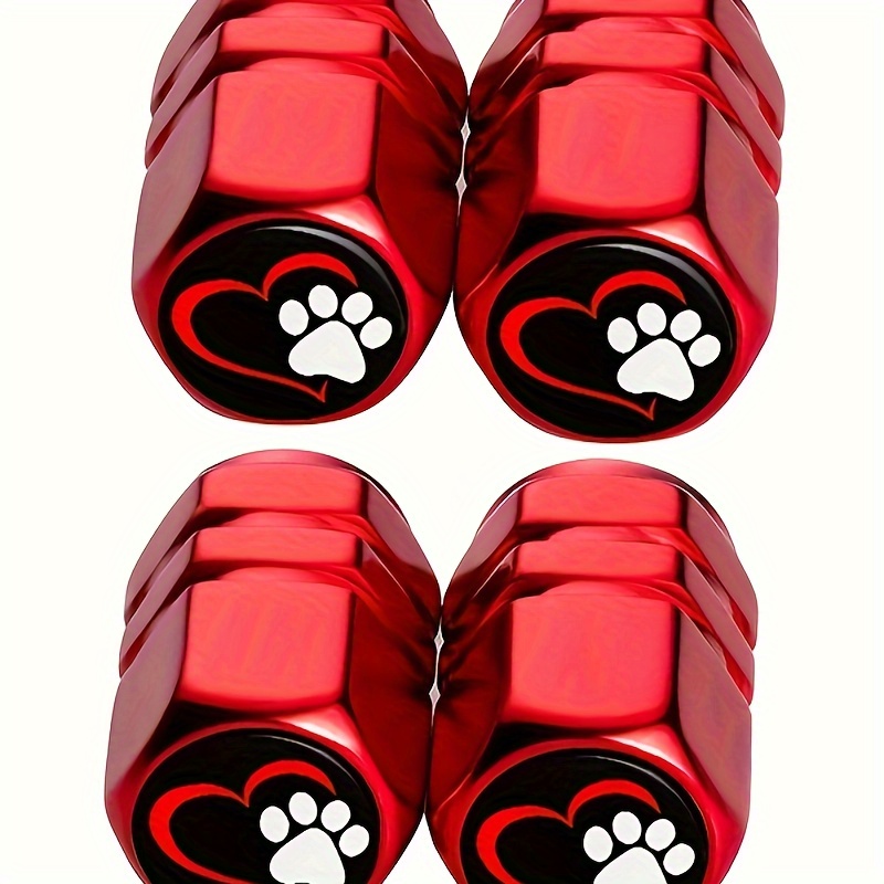 

4pcs Tire Valve Cover Valve Stem Cover, Universal For All Cars, Trucks, Suv, Motorcycles, With Cute And Caring Footprints Design