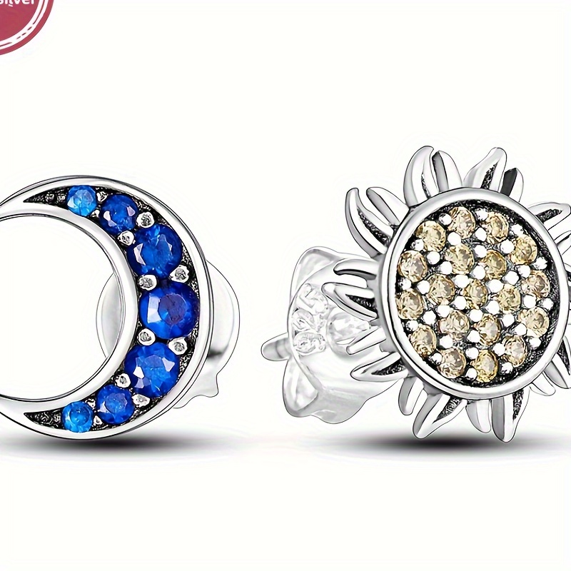 

4.2g 925 Sterling Moon Ear Buckle Earrings Charms For Women Fashion Accessories Holiday Gift Fine Jewelry 1 Pair Of Earrings
