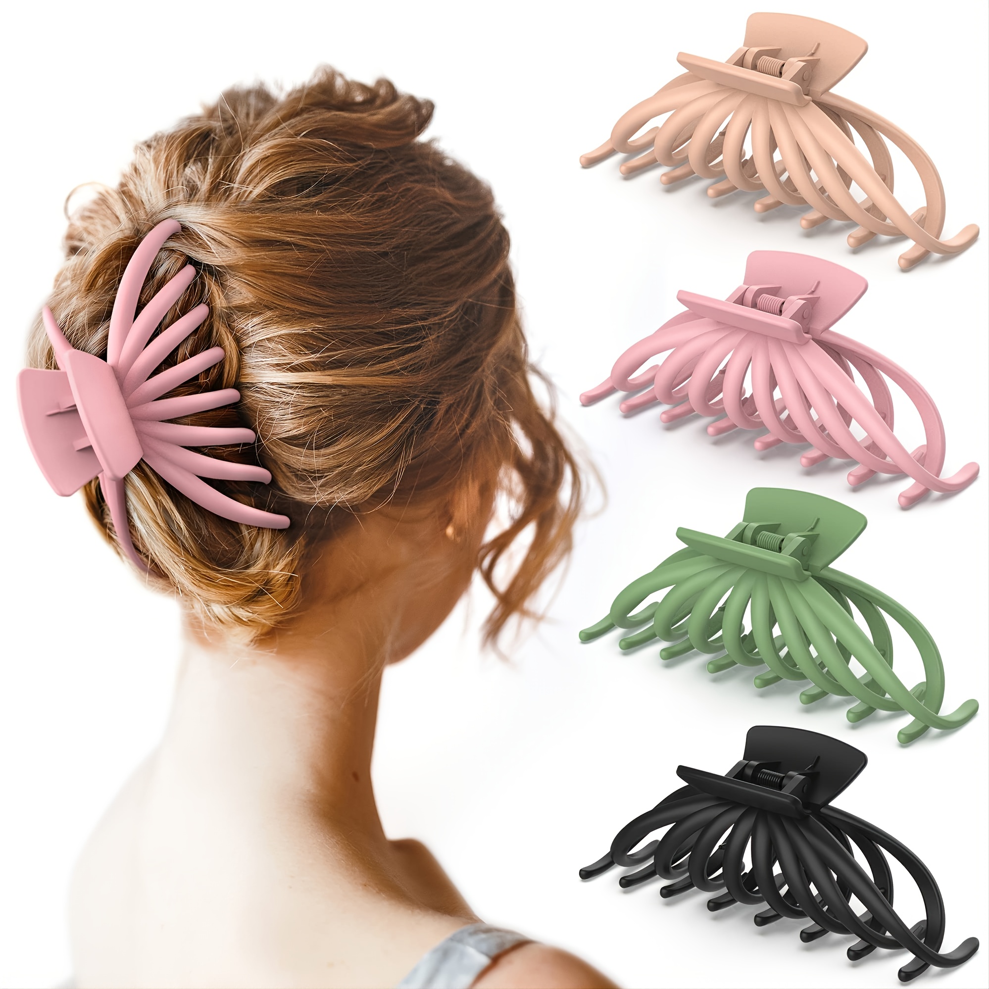 Hair Claw Clips Large Claw Clips For Thick Thin Hair Matte Nonslip Hair Clips For Women Girls Fashion Hair Styling Accessories