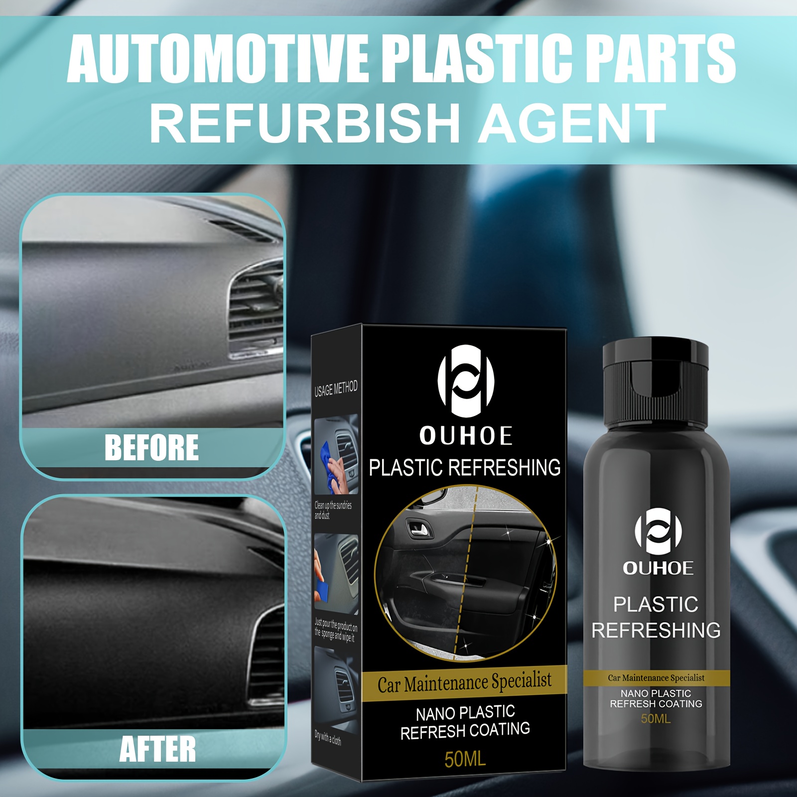 Restore Car's Interior Plastic Retread Repair Dust Nano - Temu