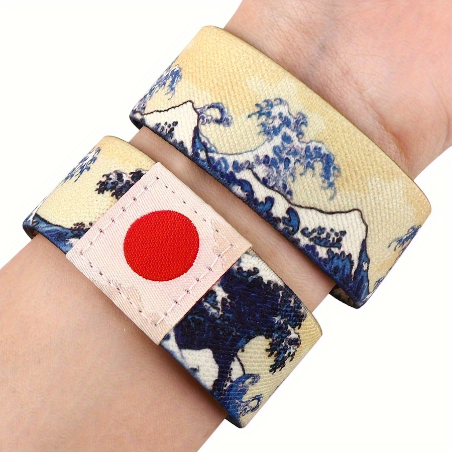 

1pc Great Wave Off Kanagawa Sea Wave Bracelet, Stretch Wristband Bracelet For Men And Women