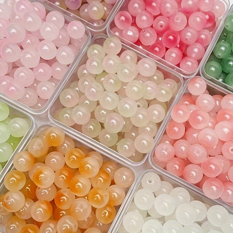 

50pcs 8mm Glass Beads Set For Jewelry Making - Multi-colored Crafting Beads For Bracelets & Necklaces - Ideal For Artisans & Diy Hobbyists