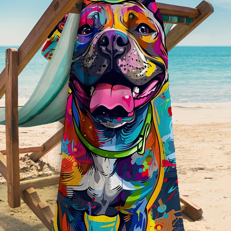 

1pc Insulation Blanket Beach Towels Lightweight Thin Towels For Swimming Beach Camping Bulldog Pattern Blanket 29inch X 58inch