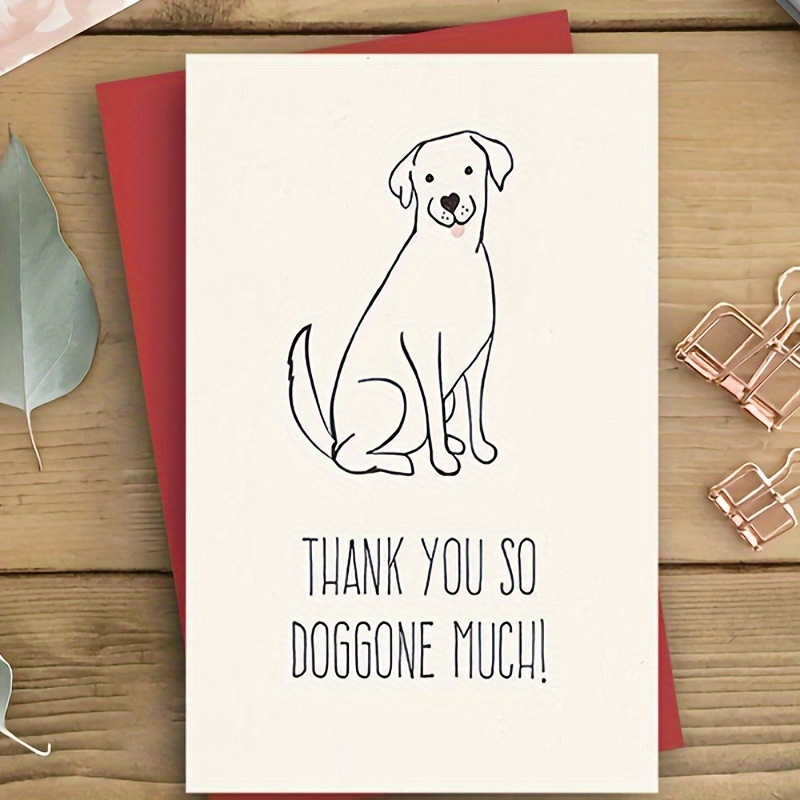 

1pc Thank You Greeting, Featuring Dog Illustration, Suitable For Any Recipient - Appreciation Note For Family And Friends