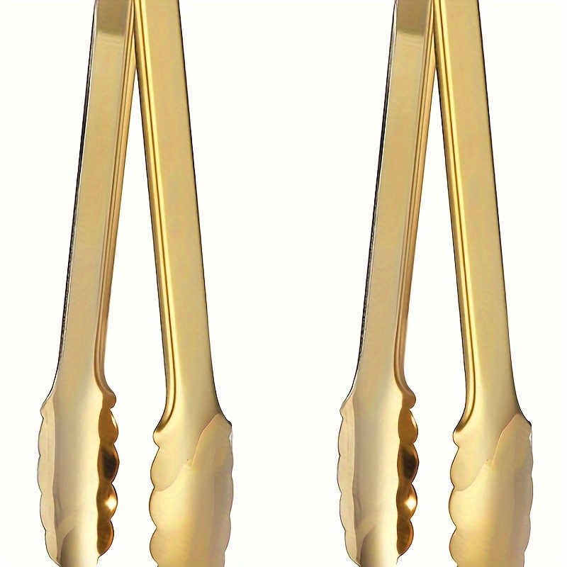 

2pcs Golden Stainless Steel Serving Tongs, 9" - Buffet & Parties