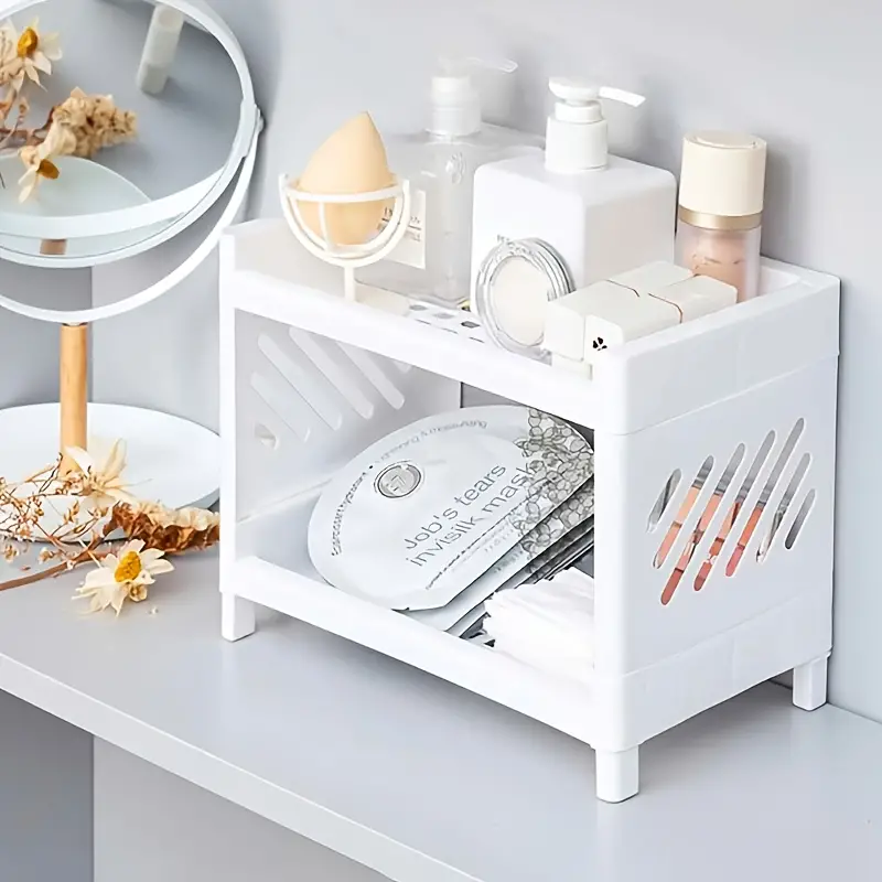Desktop Double-layer Rack, Cosmetic Storage Holder, Table Sundries Display  Shelf For Kitchen Bathroom Office Dorm - Temu