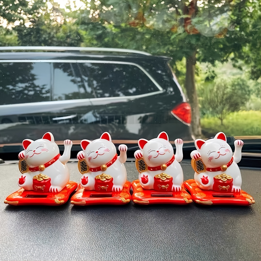 Solar Powered Waving Hand Cat Good Luck Fortune Cat Home - Temu