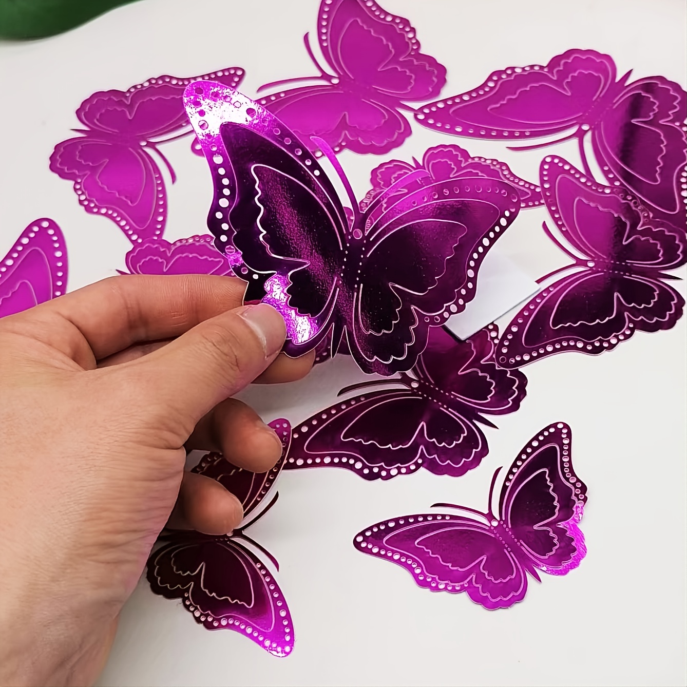 Wrapables 3D Double Wings Butterfly Wall Decor Stickers for Bedroom (24  pcs), Purple, 24 Pieces - Fry's Food Stores