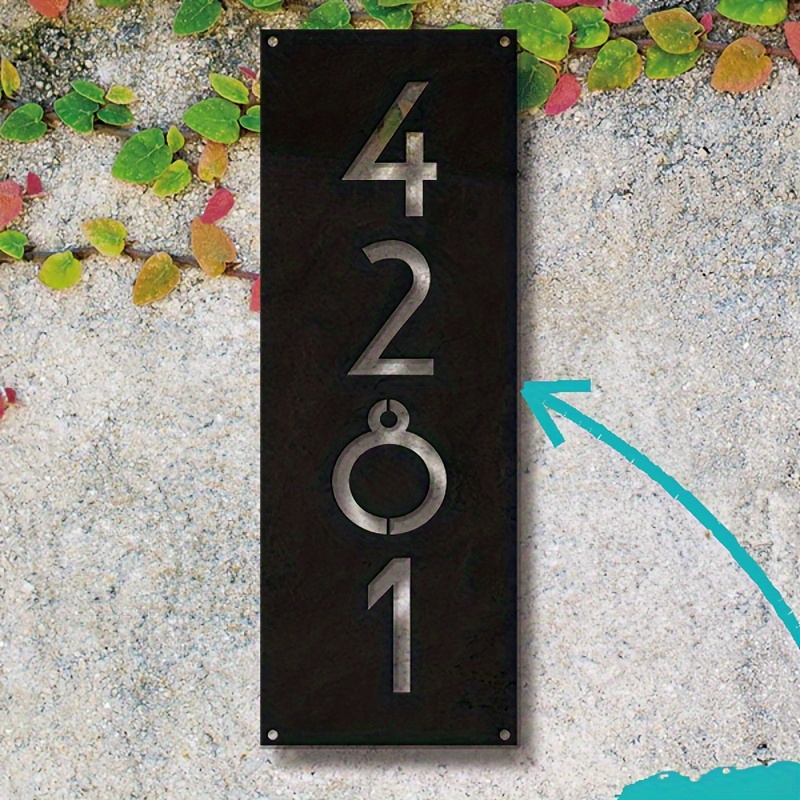 

Personalized Metal Address Sign - Classic Number Plaque, Custom Name Entryway , No Power Needed, Style For Indoor & Outdoor Use, Decorative, Wall Hanging, Home Number Display