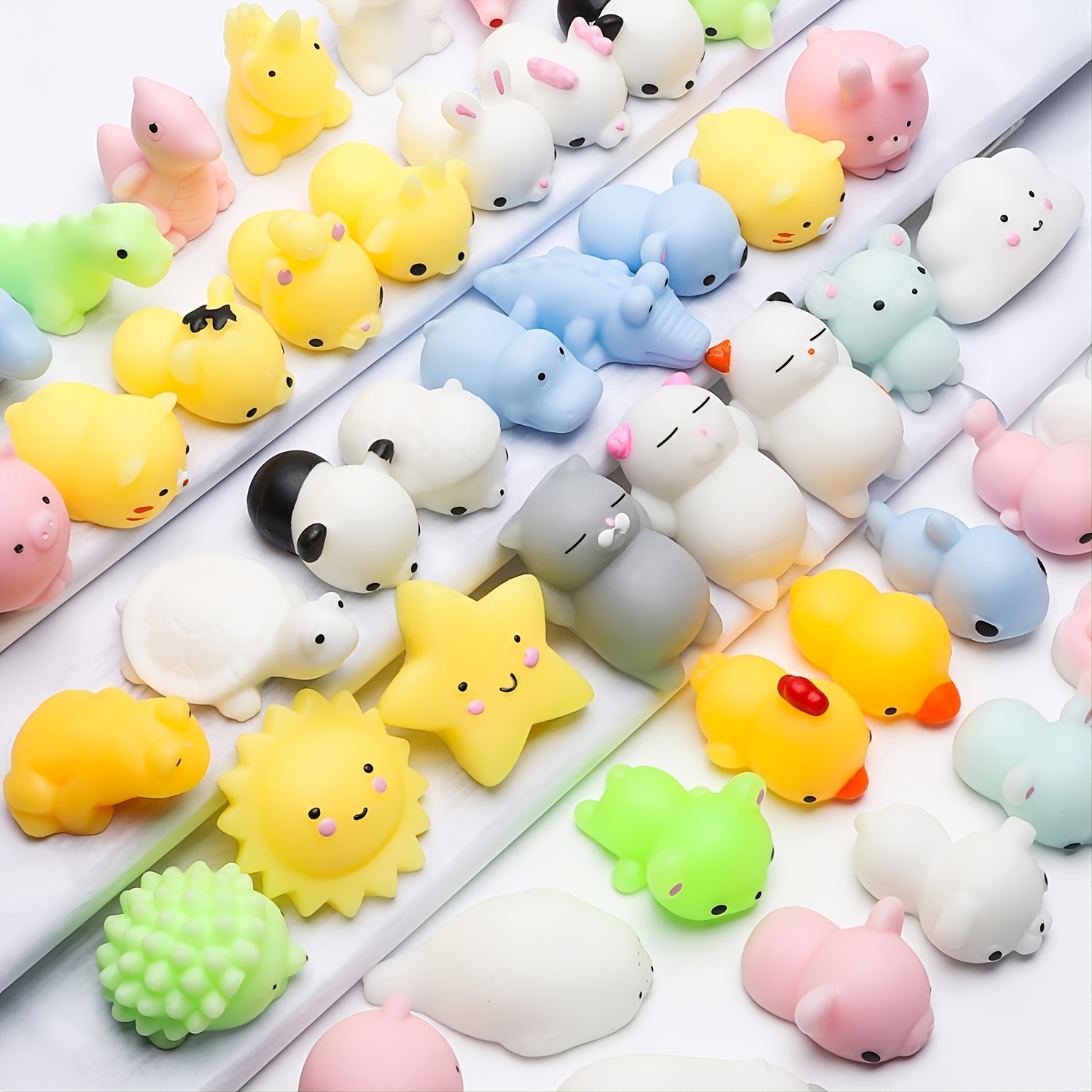 Mochi Squishy Mini Squishes Toys Assorted Colors Animals - Temu