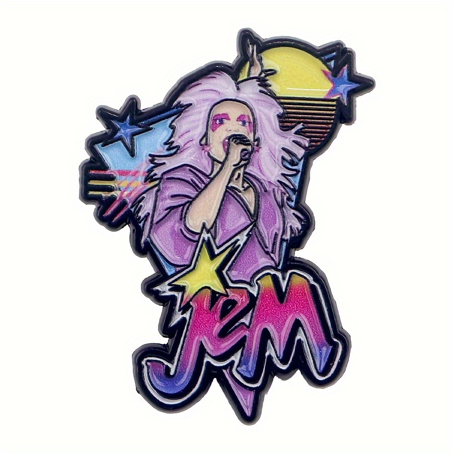 

Zinc Alloy Enamel Pin - Jem , Decorative Metal Lapel Pin For Backpacks And Clothing, , 1pc