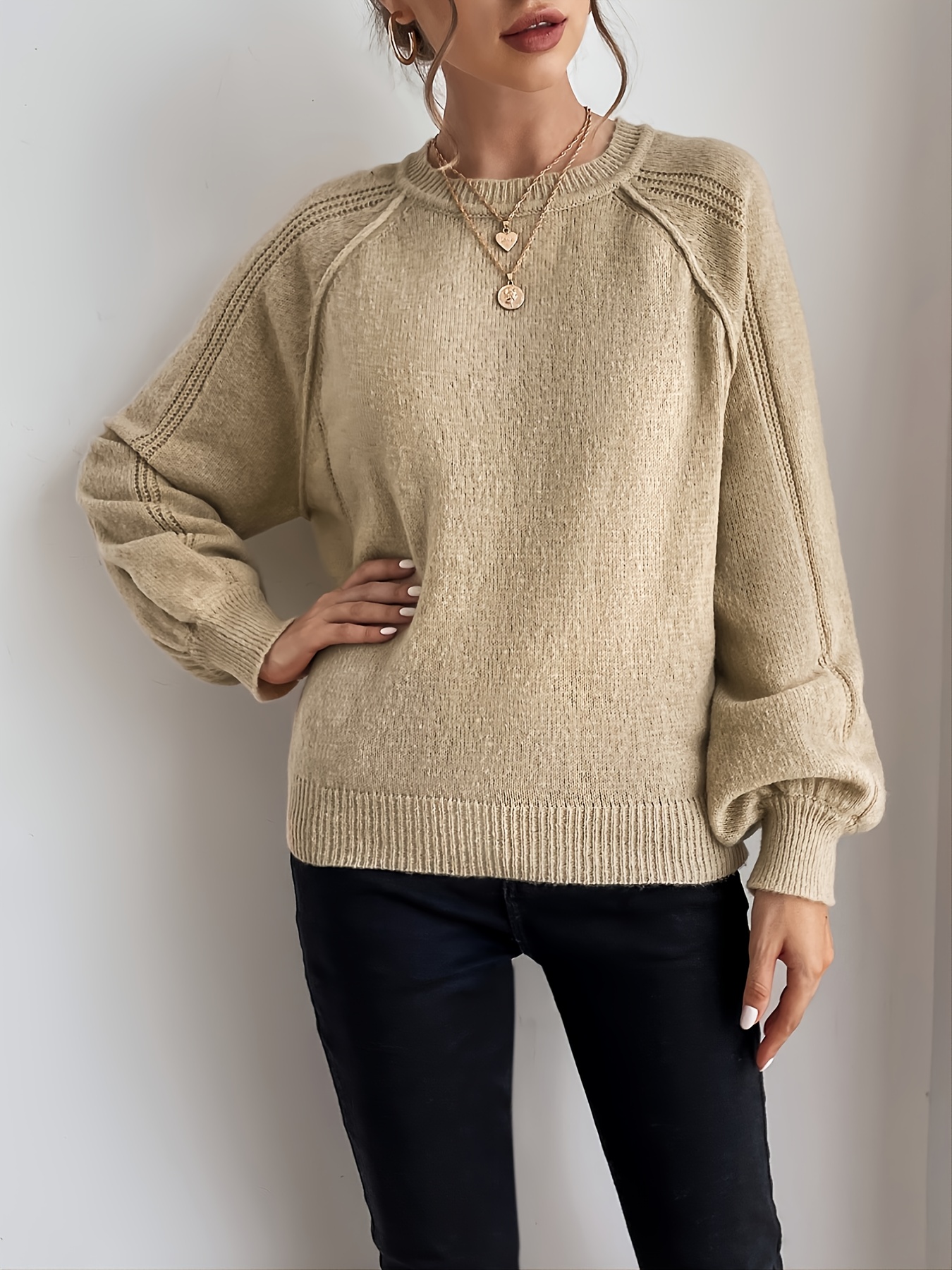 Easy to Sew Drop Shoulder Knit Sweatshirt With Long Sleeve and 