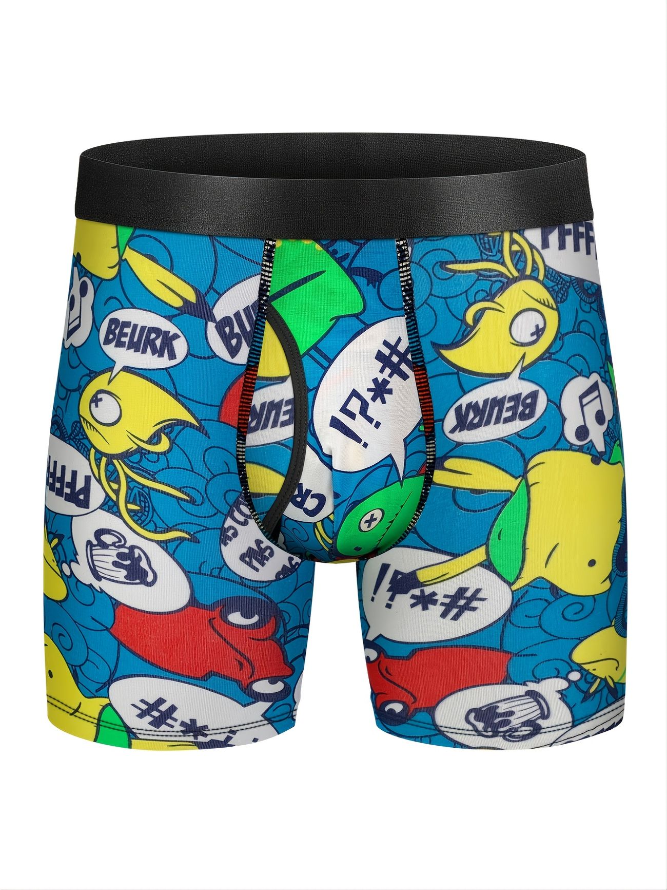 3pcs Men's Comic Monster Cartoon Pattern Cotton Boxer Briefs Underwear |  High-quality & Affordable | Temu