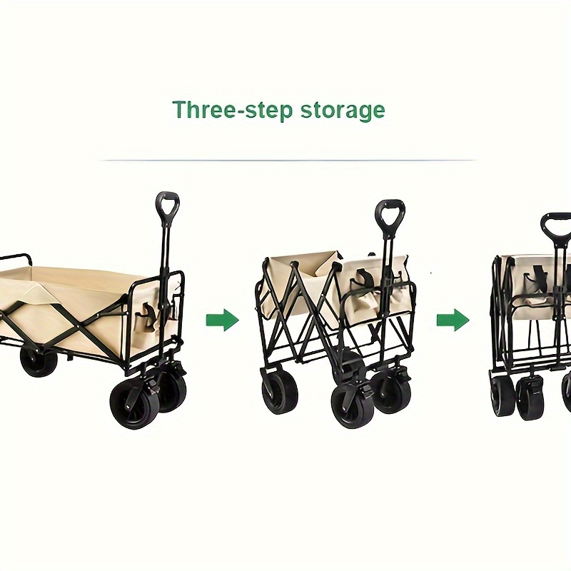 

Folding Trolley, Outdoor Camping Barbecue Trolley Wagon Cart