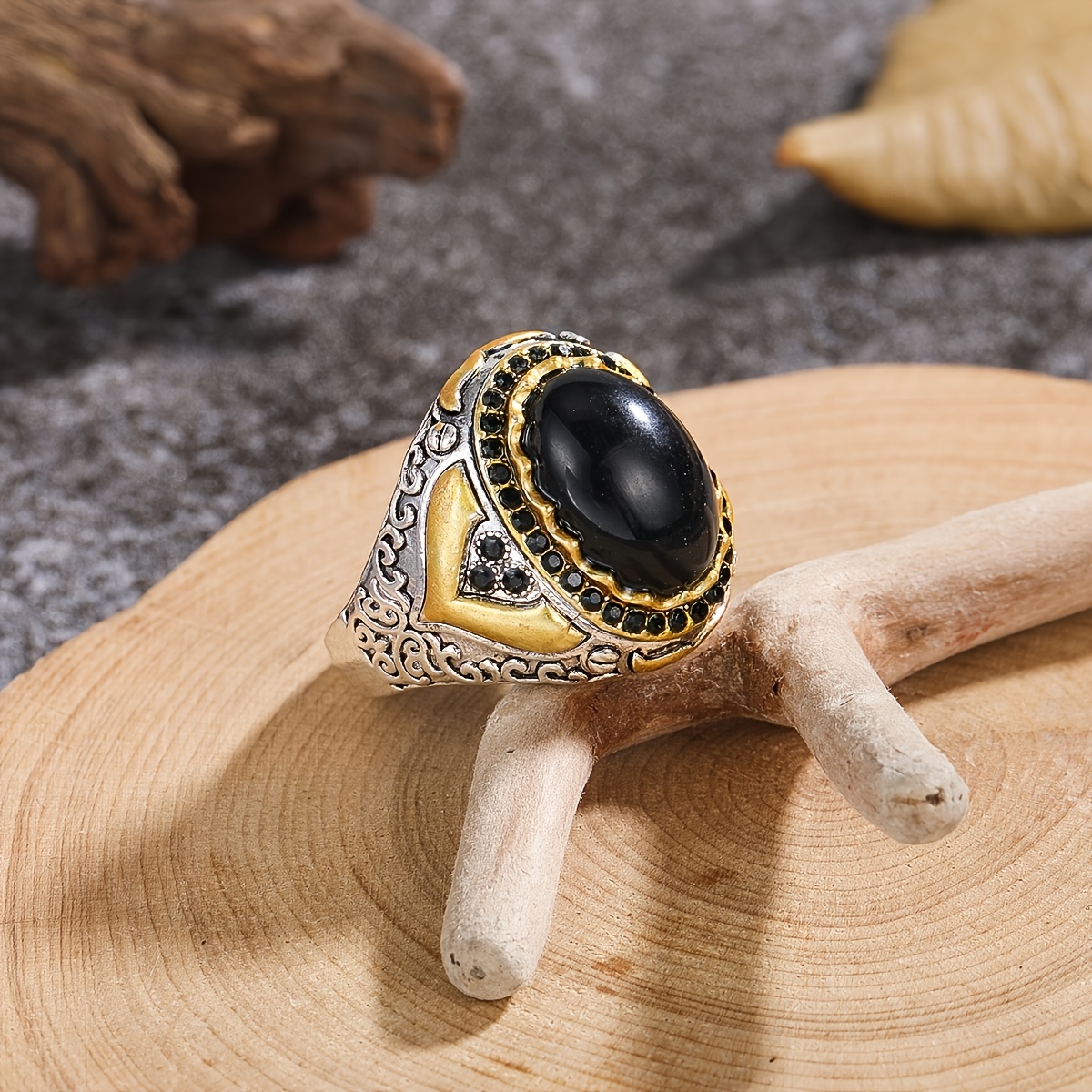 Men's Carved Ring, Unique Design